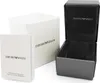 The image shows the packaging for an Emporio Armani watch, including the watch box, outer box, and instruction manual. Náhled obrázku produktu