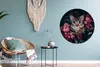 MuchoWow® Rundes Wandbild - Runde Bilder Katze - Blumen - Produktbild-Vorschau 5