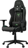A black gaming chair with green accents and branding. Produktbild-Vorschau