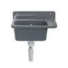 A gray sink with a drainpipe attached, isolated on a white background. Produktbild-Vorschau