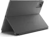 A dark gray Lenovo folio case for a tablet, shown in a folded, stand-up position against a white background. Produktbild-Vorschau