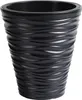 A dark gray, textured plant pot on a white background. Voir les images du produit