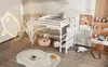 Hochbett mit Stufen und Kleiderschrank, Platzsparend mit Produktbild-Vorschau 9