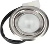 Close-up shot of a small, round, silver LED light fixture with a white frosted lens. Produktbild-Vorschau