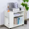 Mobile da ufficio su ruote con 2 ripiani Wick - Bianco Anteprima dell’immagine prodotto 5