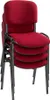 A stack of red fabric chairs with black metal frames against a white background. Produktbild-Vorschau