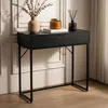 Tavolo consolle stile loft MODENA 1 cassetto 80 cm Nero Anteprima dell’immagine prodotto 9
