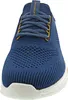 A close-up front view of a blue Skechers sneaker. Voir les images du produit