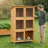 Mucola Hasenkäfig 6 Boxen Kaninchenstall Holz Freigehege Produktbild-Vorschau 4