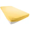 A yellow fitted sheet on a mattress, presented against a white background. Produktbild-Vorschau