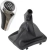 Schaltknauf Chrom Silber 5-Gang Schaltmanschette Schwarz Produktbild-Vorschau 1