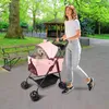 2 in 1 Hundewagen,Hundebuggy bis 15 kg mit abnehmbarem Produktbild-Vorschau 4