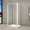 U-kabine 80x185cm Drehtür mit 80x80x185cm Seitenwand 5mm Produktbild-Vorschau 1