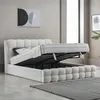 Boxspringbett Mauro 140 x 200 cm mit 2 Poof Cremebeige Produktbild-Vorschau 3
