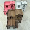 Hamsterhaus Mäusehaus Nagerhaus Holz Rosa 2-stöckig mit Produktbild-Vorschau 15