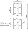 Klavírový závěs 20x1200 mm, pomosazený Náhled obrázku produktu 2