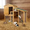 Kleintiergehege Holz Freilauf mit Türen, Hasen- & Produktbild-Vorschau 1