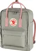 A Fjällräven Kånken backpack in gray with pink straps and accents, shown from the front. Náhled obrázku produktu