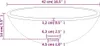 A diagram showing the dimensions of a sink. Anteprima dell’immagine prodotto