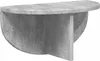 A gray, semi-circular shelf with a support structure. Produktbild-Vorschau