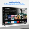 A modern television displaying a streaming service interface with movie posters and app icons. Produktbild-Vorschau