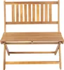 A wooden garden bench with a slatted backrest and seat, shown from the front against a white background. Produktbild-Vorschau