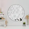 Design Stahlmagnettafel Schwarz Rund 47cm Weisse Dreiecke Produktbild-Vorschau 1