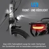 Close-up of the front and rear lights of an electric bicycle. Produktbild-Vorschau