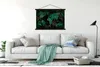 MuchoWow® Textilposter Weltkarte - Grün - Blätter 120x80 cm Produktbild-Vorschau 3