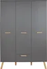 trendteam Babyzimmer Kleiderschrank Mats Grau Melamin 130 x Produktbild-Vorschau 1
