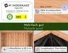 Collage of images showing details of a wooden planter box, including its construction, material, and features. Produktbild-Vorschau