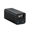 A black power bank with a digital display and multiple ports. Anteprima dell’immagine prodotto