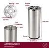 HOOZ® Möbelfüße Edelstahl 100 mm 4er Set [GEBÜRSTET] Produktbild-Vorschau 4