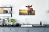MuchoWow® Poster Kuh - Sonnenuntergang - Blumen - Gras - Produktbild-Vorschau 3