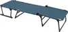 A teal camping cot with black metal legs is shown against a white background. Produktbild-Vorschau