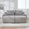 Modulares Cordsofa - 2-Sitzer mit 2 Hockern, Khaki-Hellgrau Produktbild-Vorschau 12
