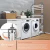 A laundry room scene with washing machines and a drying rack. Produktbild-Vorschau