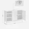 CALICOSY - Meuble Sous Vasque Blanc 2 Portes 3 Niches - L90 Voir les images du produit 7