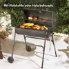 VonHaus Holzkohlegrill mit Deckel, Fassgrill, 2-in-1 BBQ & Produktbild-Vorschau 3