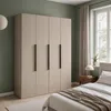 Drehtürenschrank Kleiderschrank Schrank 180 cm Beige farben Produktbild-Vorschau 2