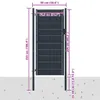 vidaXL Gartentor aus PVC und Stahl 100 x 204 cm Anthrazit Produktbild-Vorschau 3