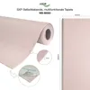 A roll of pink insulation wallpaper is shown, with close-up views of its texture and adhesive backing. Dimensions are indicated. Produktbild-Vorschau