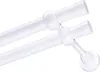 A close-up view of a white double curtain rod. Produktbild-Vorschau