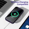 A smartphone case is shown on a wireless charger next to a laptop. Produktbild-Vorschau