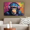 Obraz na plátně 90x60 cm - graffiti šimpanz, moderní Náhled obrázku produktu 5