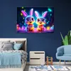 Leinwandbild Bunt Hasen Neon 60x40 Feeby Bunt bild für die Produktbild-Vorschau 2