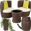 tectake® Aluminium Rattan Sitzgruppe Nizza wetterfest und Produktbild-Vorschau 4