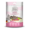 A product shot of a bag of cat treats with a cartoon cat and barn illustration. Produktbild-Vorschau