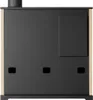 A side view of a black and beige kitchen stove. Produktbild-Vorschau