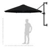 Sonnenschirm zur Wandmontage mit Metall-Mast 300 cm Schwarz Produktbild-Vorschau 9